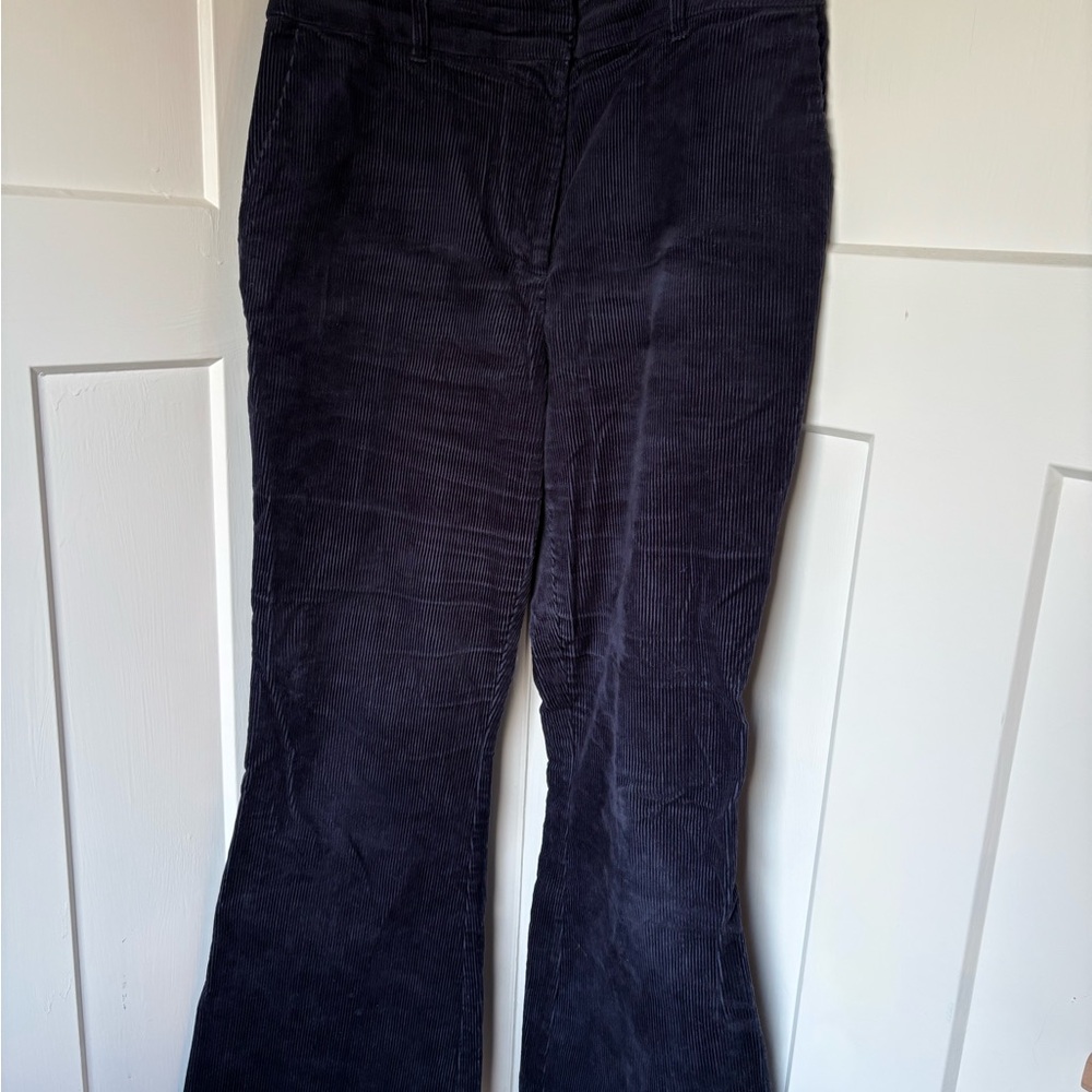 Boden Women's Wide Leg Flare Corduroy Pants in Navy